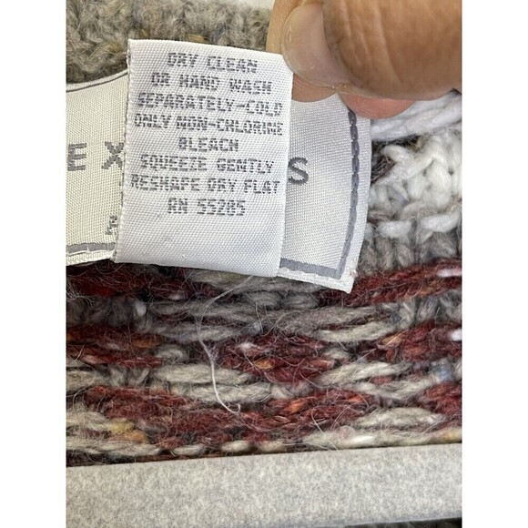 Vintage EXPRESS Tricot Chunky HandKnitted Wool Angora Sweater Size L Fisherman - Picture 7 of 12